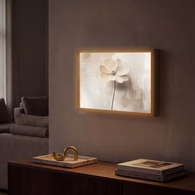 Lightbox - Wandlamp - Bloem - Beige - Verf - Schaduw — 2