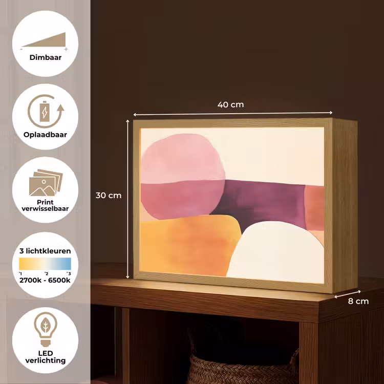 Lightbox - Wandlamp - Vormen - Abstract - Kleurrijk — 10