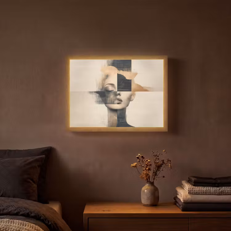 Lightbox - Wandlamp - Goud - Vrouw - Rechthoeken — 3