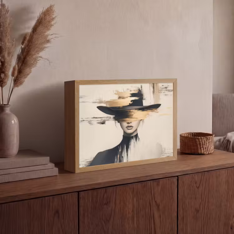 Lightbox - Wandlamp - Vrouw - Hoed - Verf — 4
