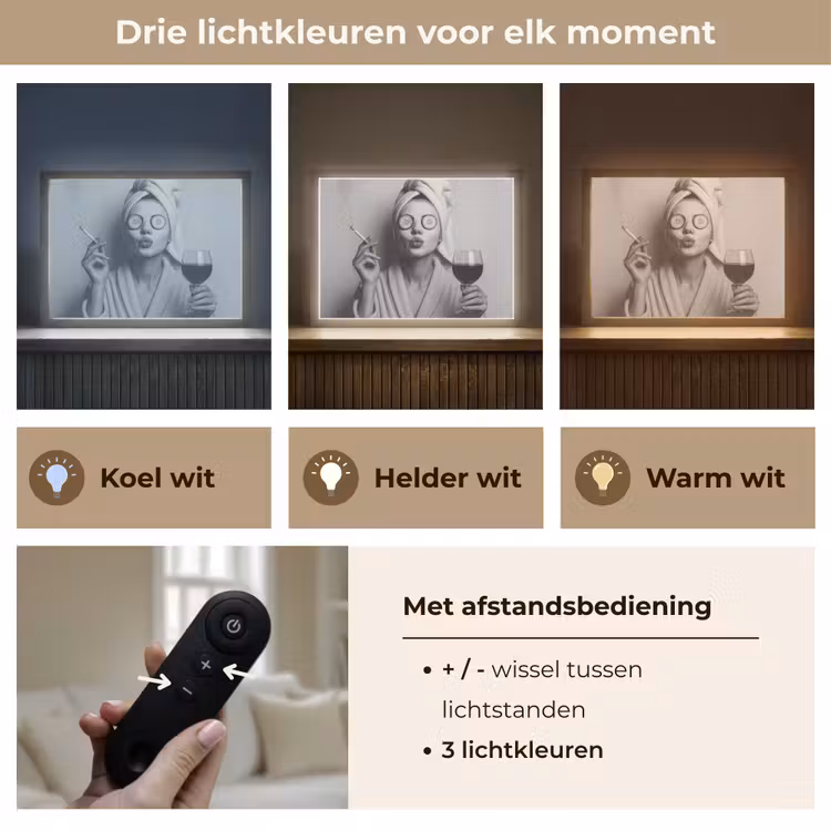 Lightbox - Wandlamp - Vrouw - Masker - Wijn - Sigaret — 8