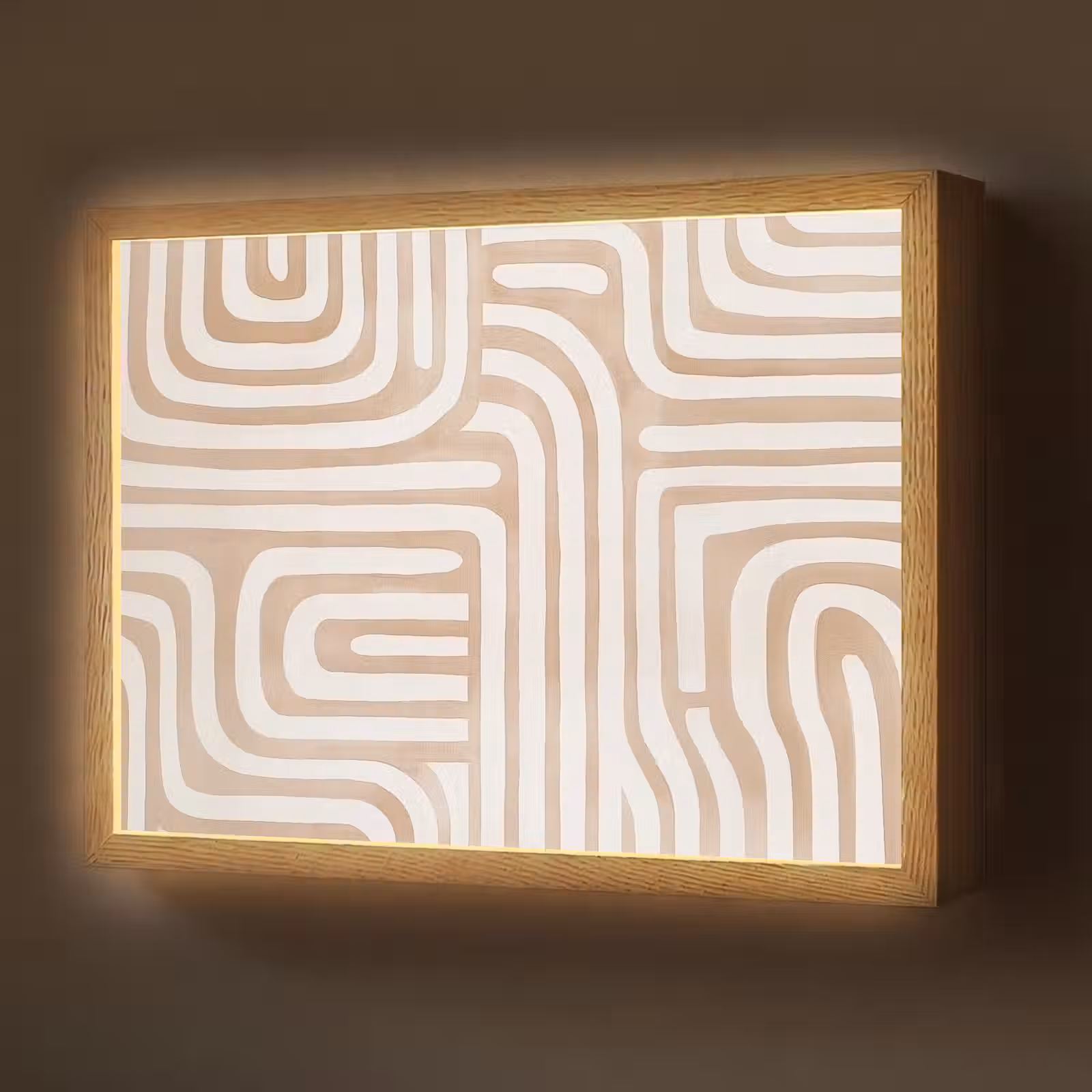 Lightbox - Wandlamp - Aardetinten - Labyrintpatroon — 1