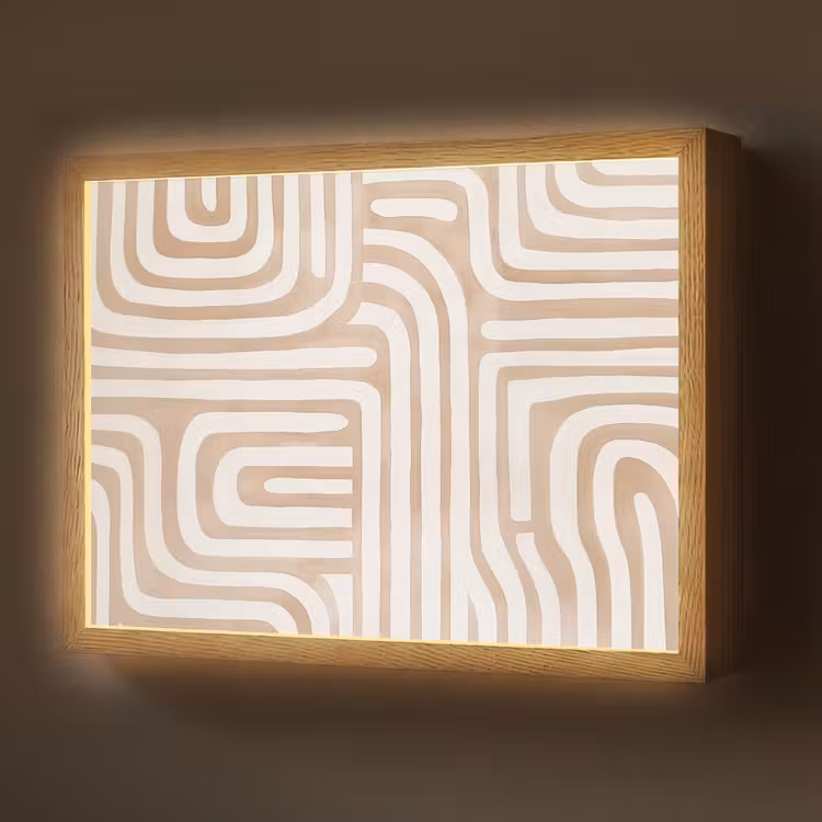 Lightbox - Wandlamp - Aardetinten - Labyrintpatroon — 1
