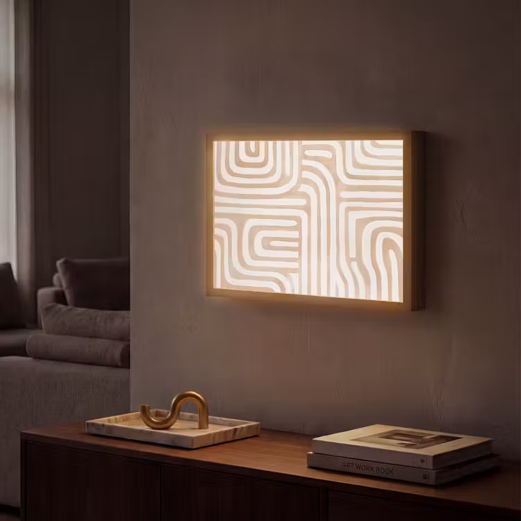 Lightbox - Wandlamp - Aardetinten - Labyrintpatroon — 2