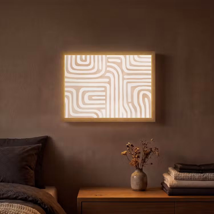 Lightbox - Wandlamp - Aardetinten - Labyrintpatroon — 3