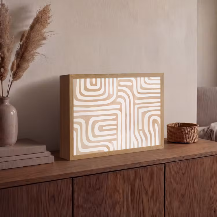 Lightbox - Wandlamp - Aardetinten - Labyrintpatroon — 4