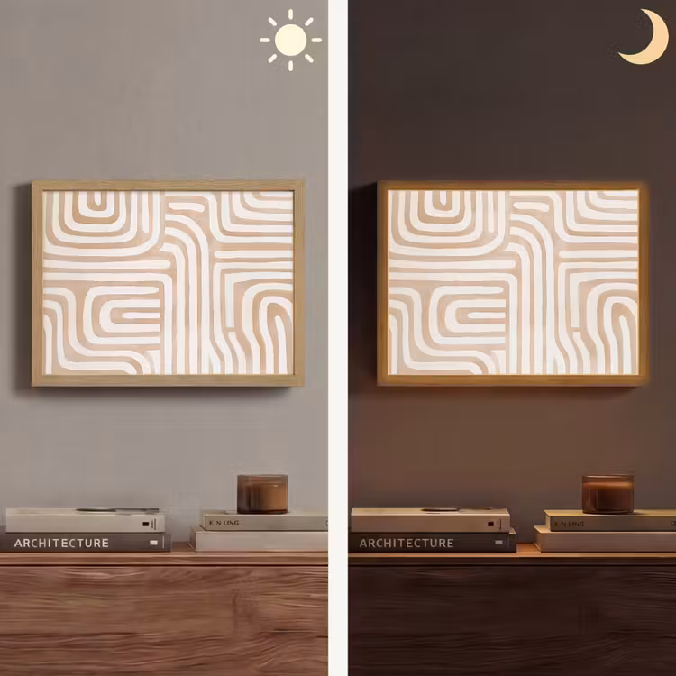 Lightbox - Wandlamp - Aardetinten - Labyrintpatroon — 6