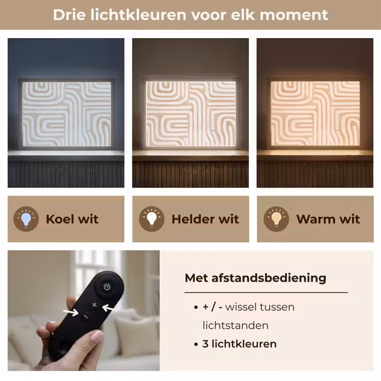 Lightbox - Wandlamp - Aardetinten - Labyrintpatroon — 8