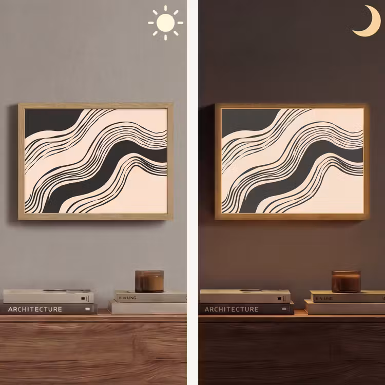 Lightbox - Wandlamp - Golven - Zwart - Zandkleur — 6