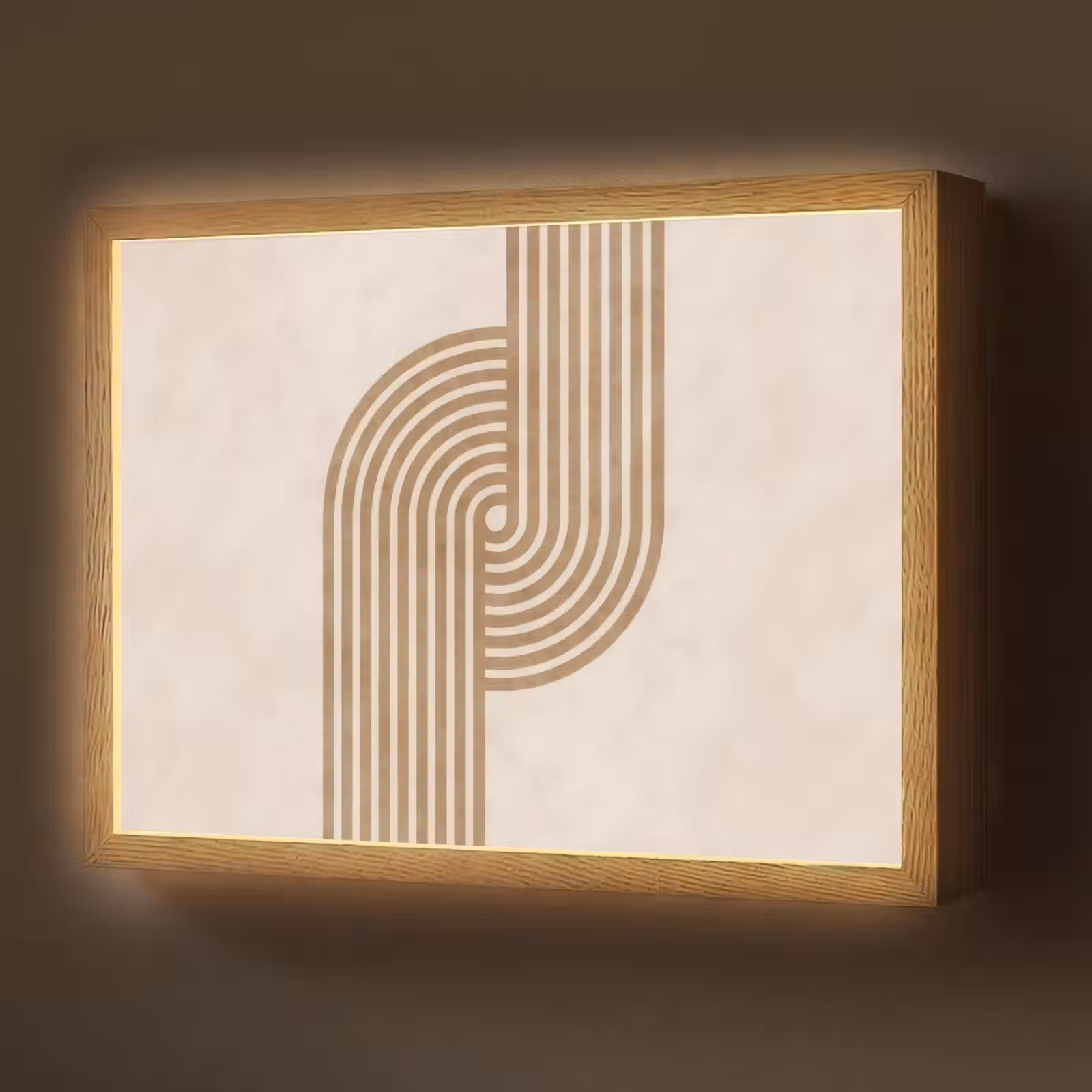 Lightbox - Wandlamp - Symmetrische bocht - Koperkleurig — 1
