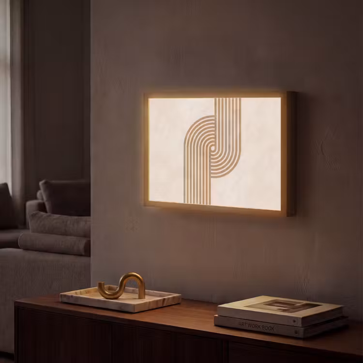 Lightbox - Wandlamp - Symmetrische bocht - Koperkleurig — 2