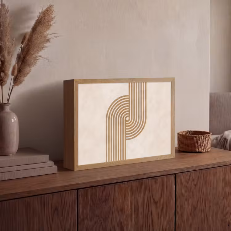 Lightbox - Wandlamp - Symmetrische bocht - Koperkleurig — 4