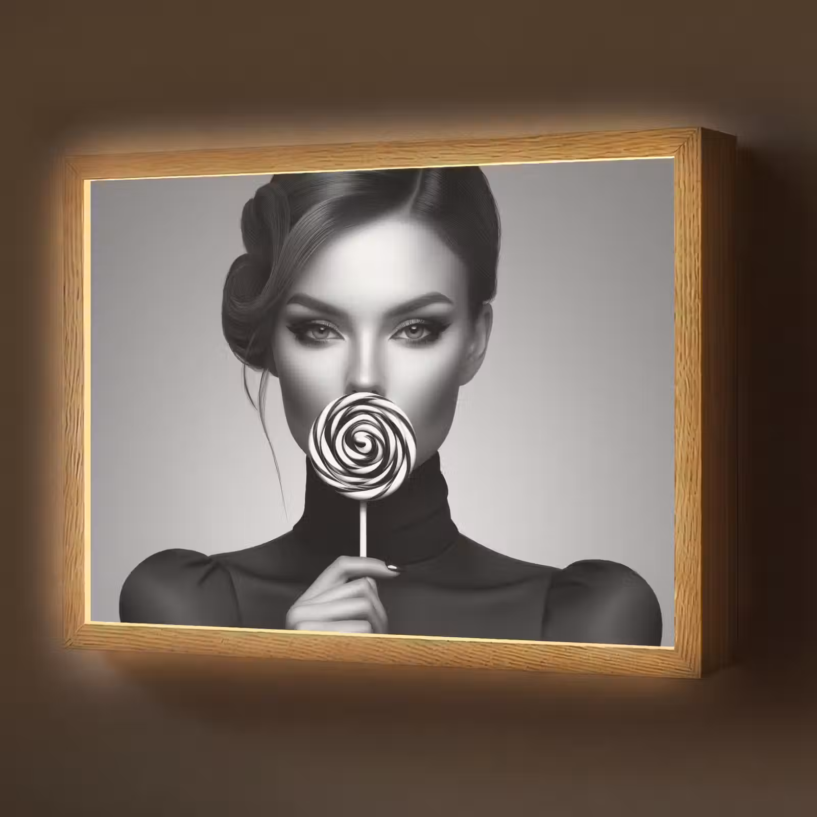 Lightbox - Wandlamp - Vrouw - Lolly - Zwart — 1