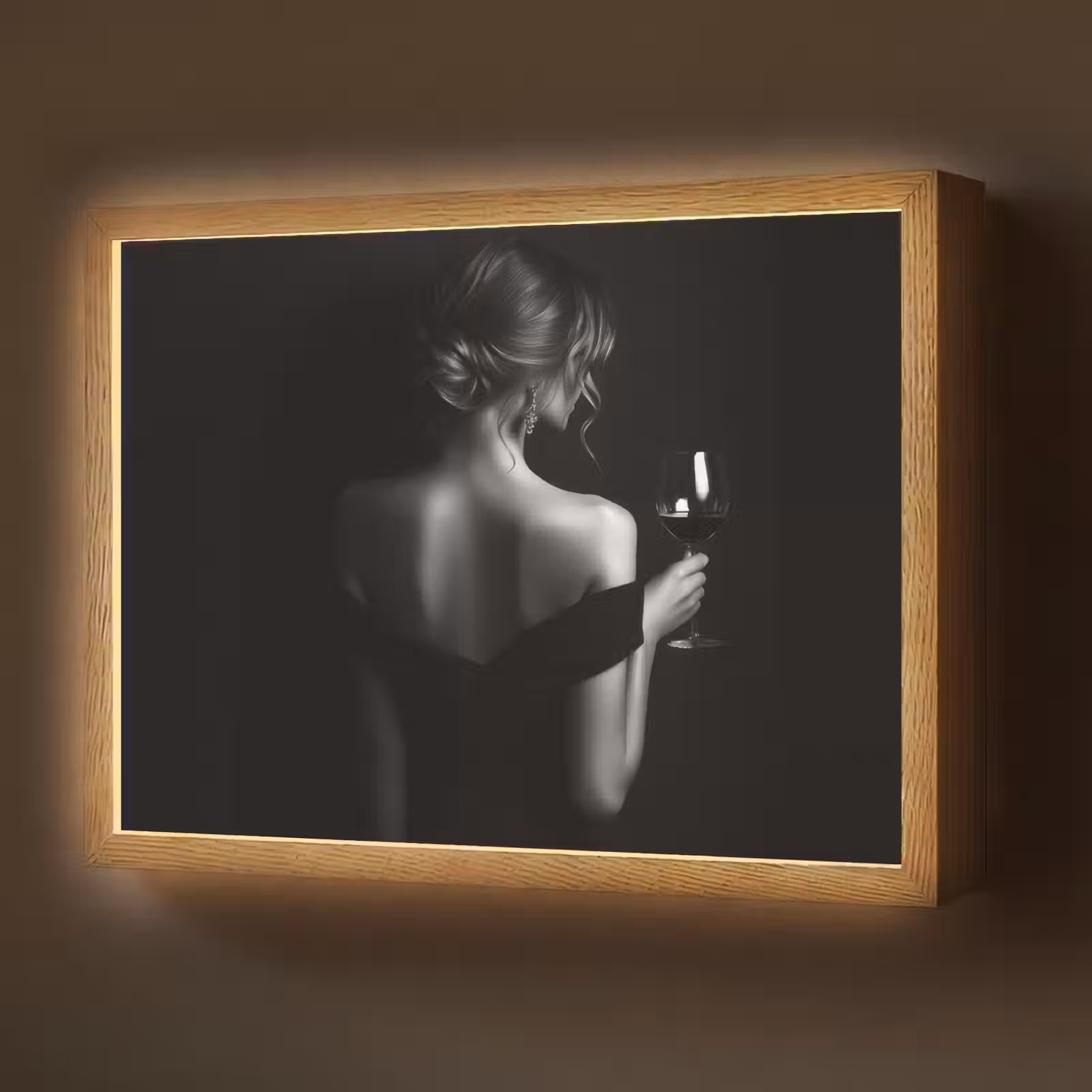 Lightbox - Wandlamp - Vrouw - Wijn - Jurk — 1