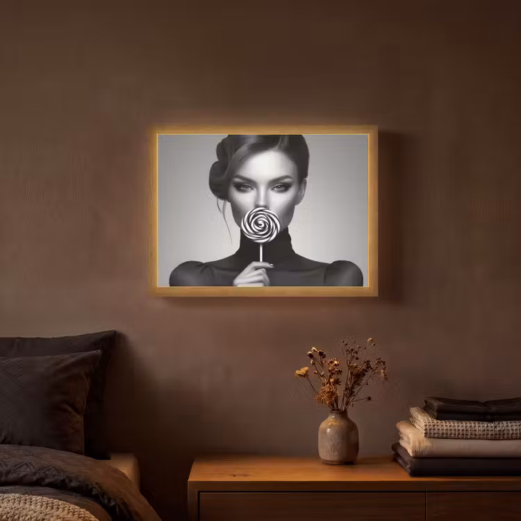 Lightbox - Wandlamp - Vrouw - Lolly - Zwart — 3