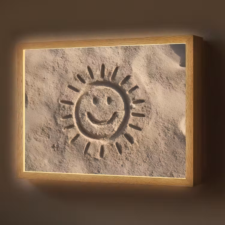Lightbox - Wandlamp - Gezichtje - Zon - Zand - Getekend — 1