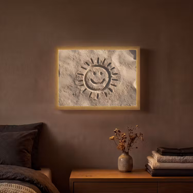 Lightbox - Wandlamp - Gezichtje - Zon - Zand - Getekend — 3