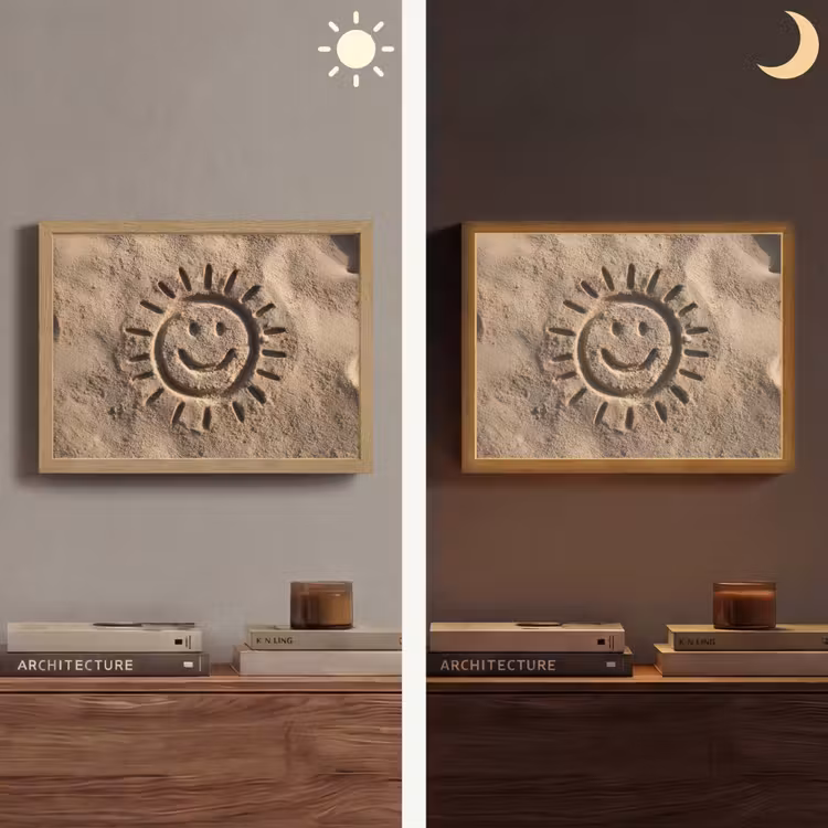 Lightbox - Wandlamp - Gezichtje - Zon - Zand - Getekend — 6
