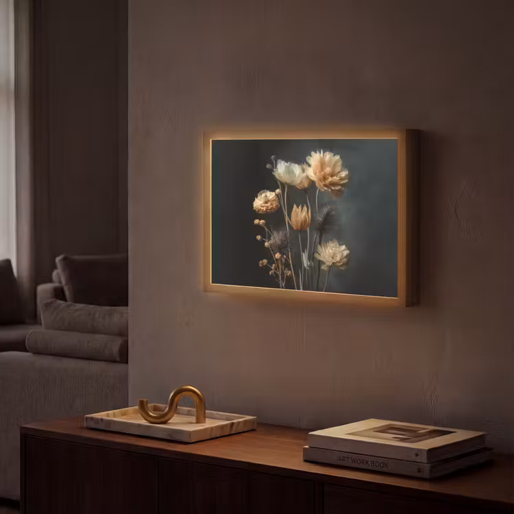 Lightbox - Wandlamp - Boeket - Bloemen - Licht - Zwart — 2
