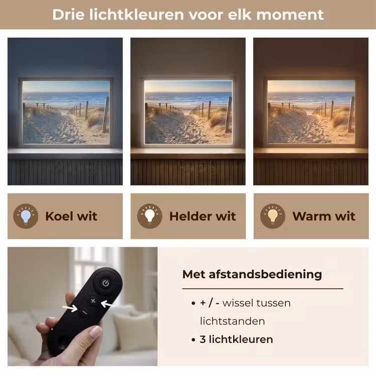 Lightbox - Wandlamp - Strand - Zee - Nederland - Duinen - Zon — 8