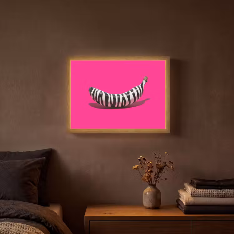 Lightbox - Wandlamp - Banaan - Zebraprint - Roze — 3