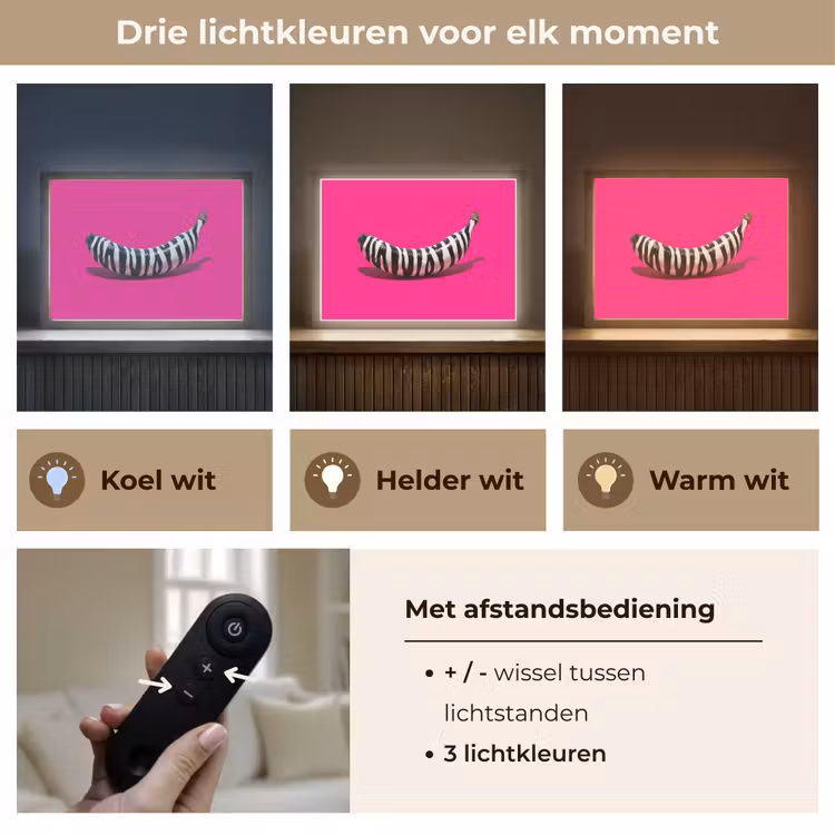 Lightbox - Wandlamp - Banaan - Zebraprint - Roze — 8