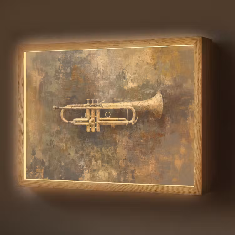 Lightbox - Wandlamp - Trompet - Geel - Muzikaal — 1