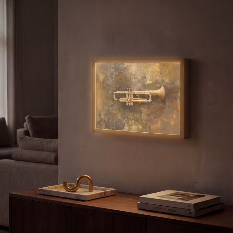 Lightbox - Wandlamp - Trompet - Geel - Muzikaal — 2