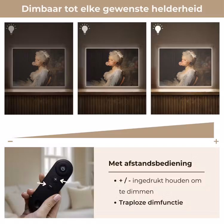 Lightbox - Wandlamp - Vrouw - Barokjurk - Kauwgom — 9