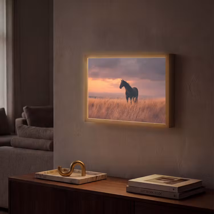 Lightbox - Wandlamp - Paard - Wolken - Open veld — 2