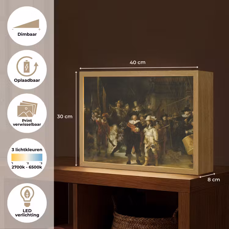 Lightbox - Wandlamp - De Nachtwacht - Kunst - Oude meesters - Rembrandt — 10
