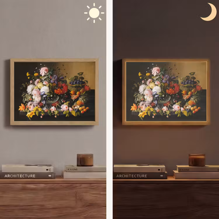 Lightbox - Wandlamp - Stilleven met bloemen en fruit - Kunstwerk - Oude meesters — 6