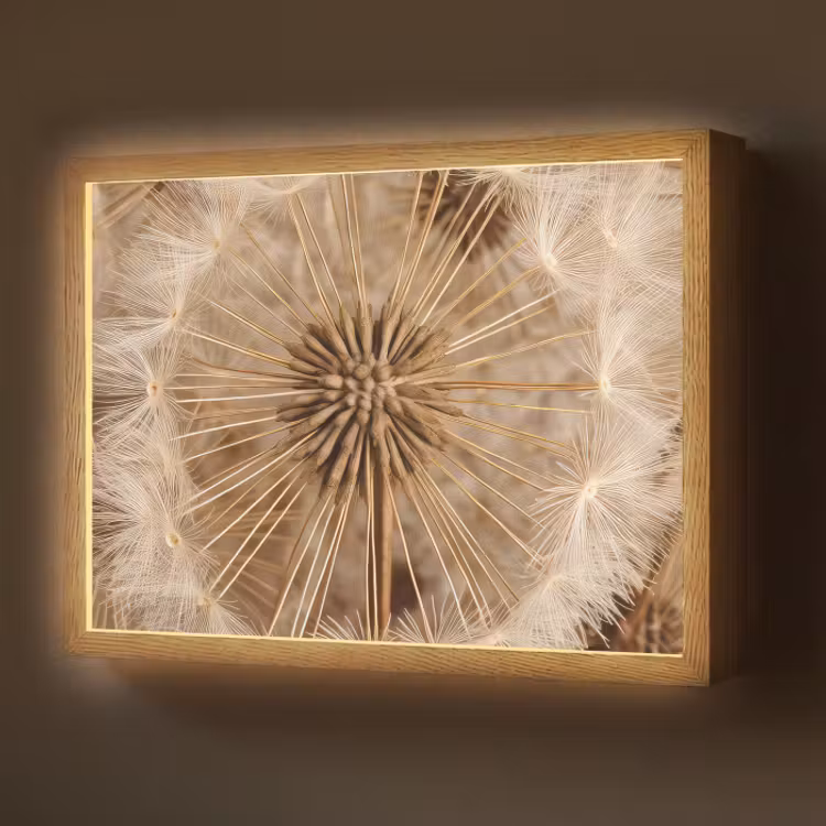 Lightbox - Wandlamp - Paardenbloem - Bloemen - Natuur - Bruin — 1