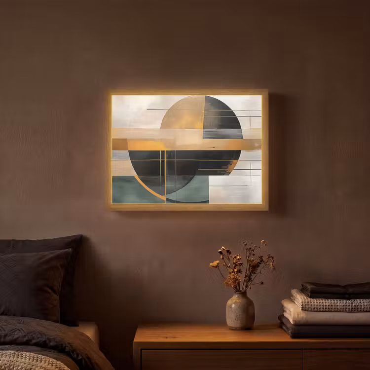 Lightbox - Wandlamp - Abstract - Goud - Brons - Groen - Vormen - Modern — 3