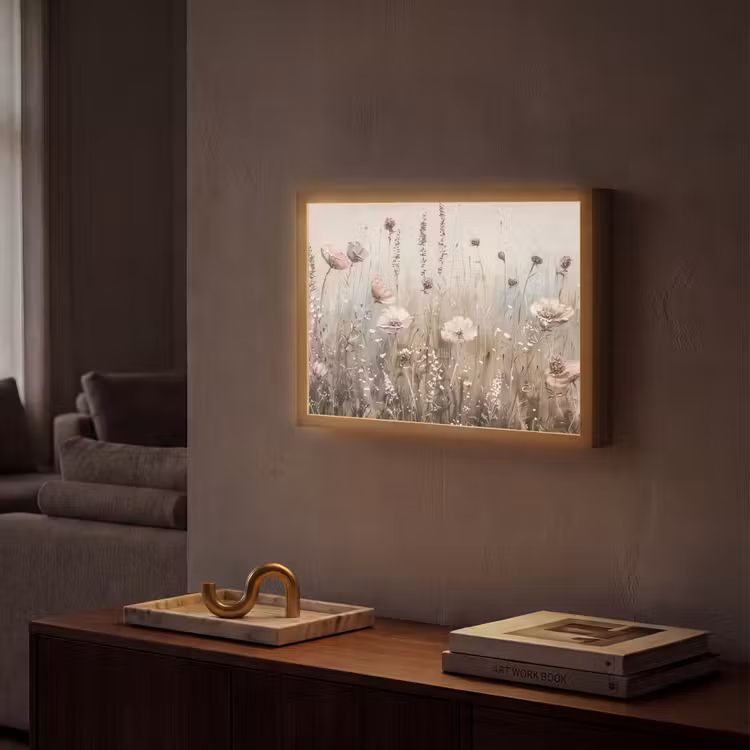 Lightbox - Wandlamp - Bloemen - Roze - Modern - Beige — 2