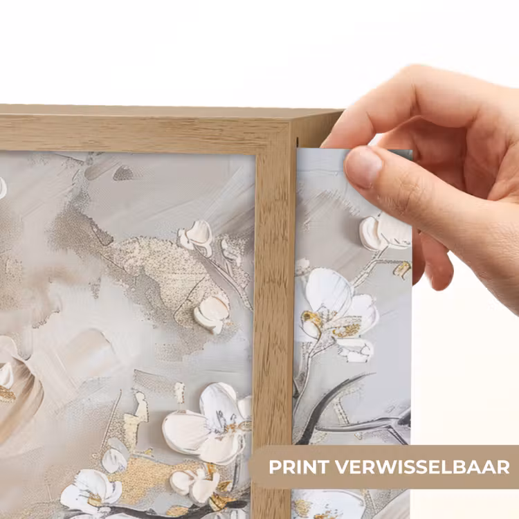 Lightbox - Wandlamp - Bloemen - Wit - Goud - Beige  - Luxe — 5