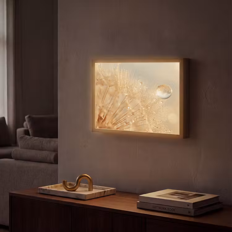 Lightbox - Wandlamp - Paardenbloem - Water - Natuur - Planten - Modern — 2