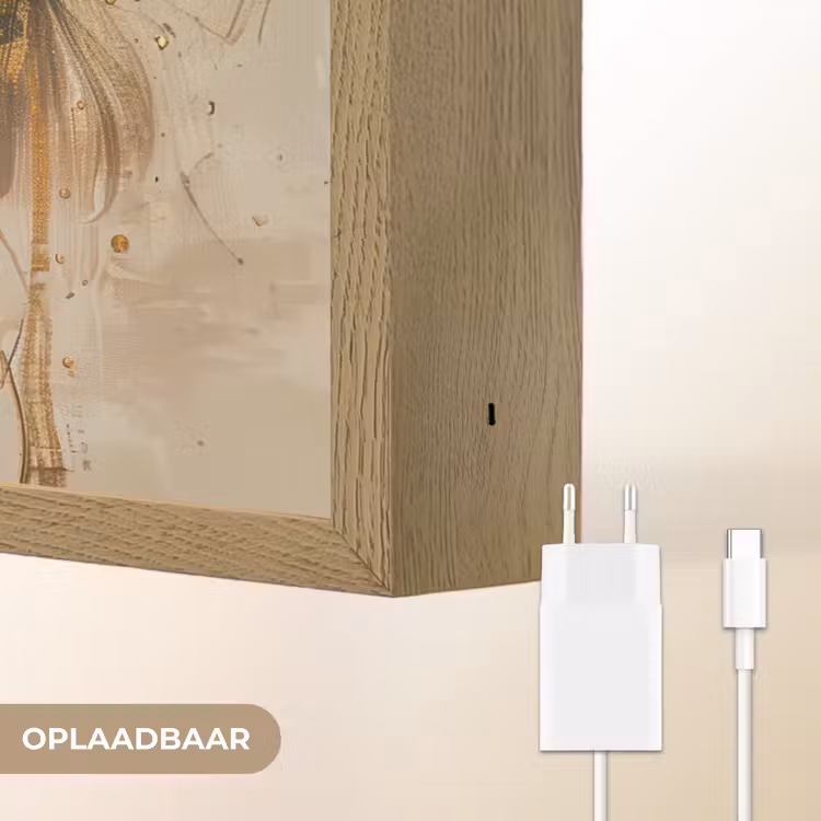 Lightbox - Wandlamp - Vrouw - Bloemen - Goud - Portret — 7