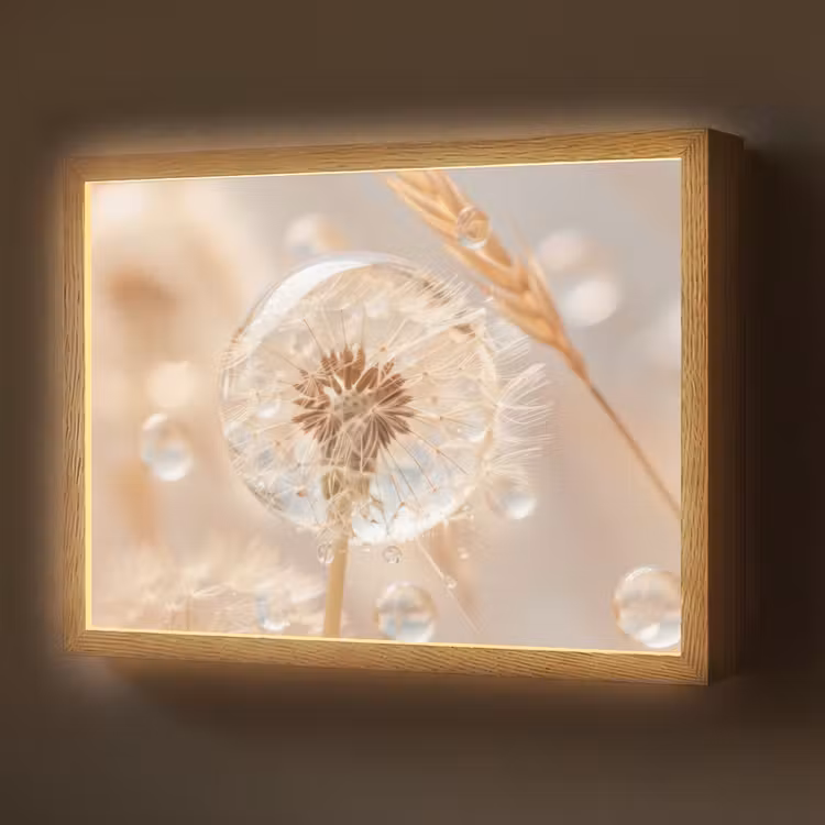 Lightbox - Wandlamp - Paardenbloem - Water - Natuur - Stilleven - Modern — 1