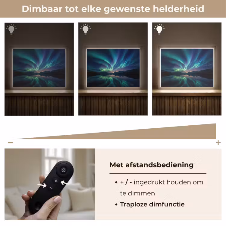 Lightbox - Wandlamp - Noorderlicht - Kleurrijk - Bergmeer — 9