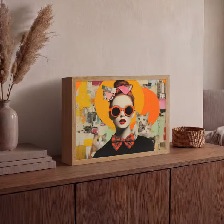 Lightbox - Wandlamp - Vrouw - Bril - Strik - Retro — 4