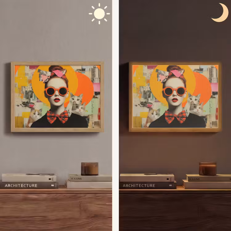 Lightbox - Wandlamp - Vrouw - Bril - Strik - Retro — 6