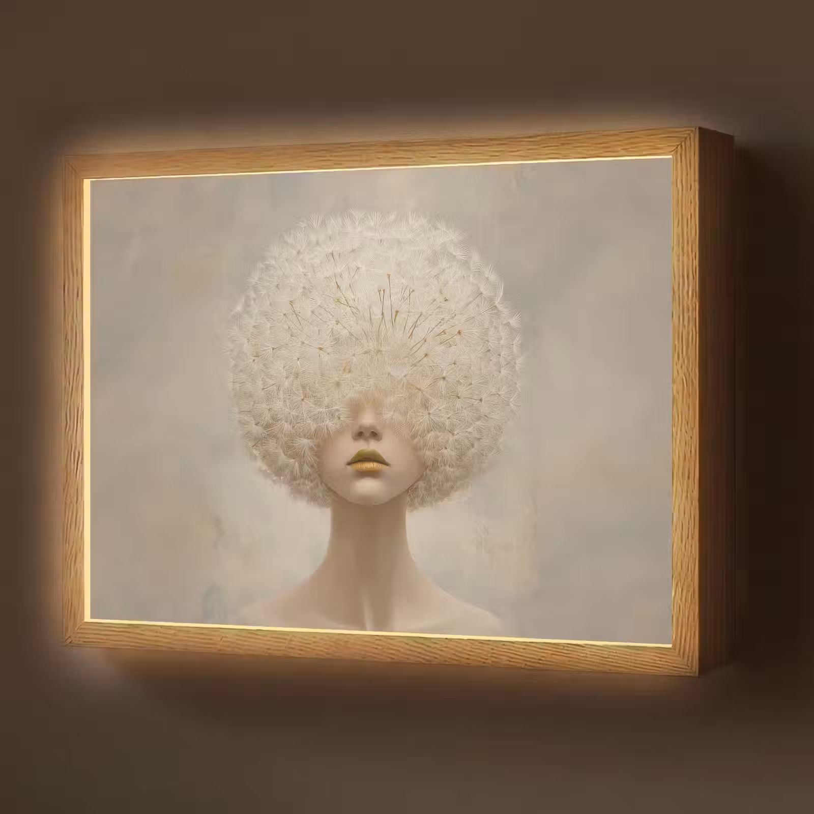 Lightbox - Wandlamp - Dromerig - Beige - Paardenbloemzaadjes — 1
