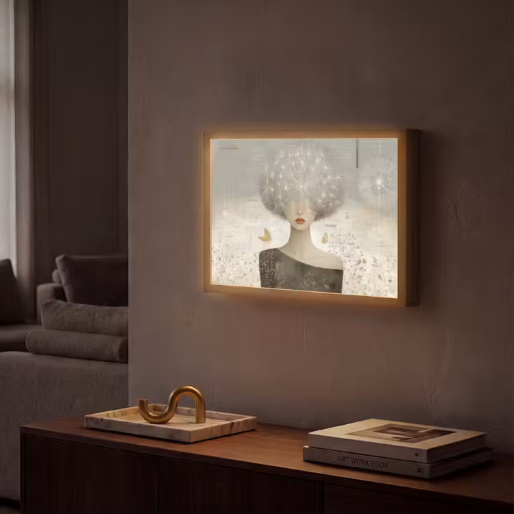 Lightbox - Wandlamp - Pluis - Vrouw - Beige — 2