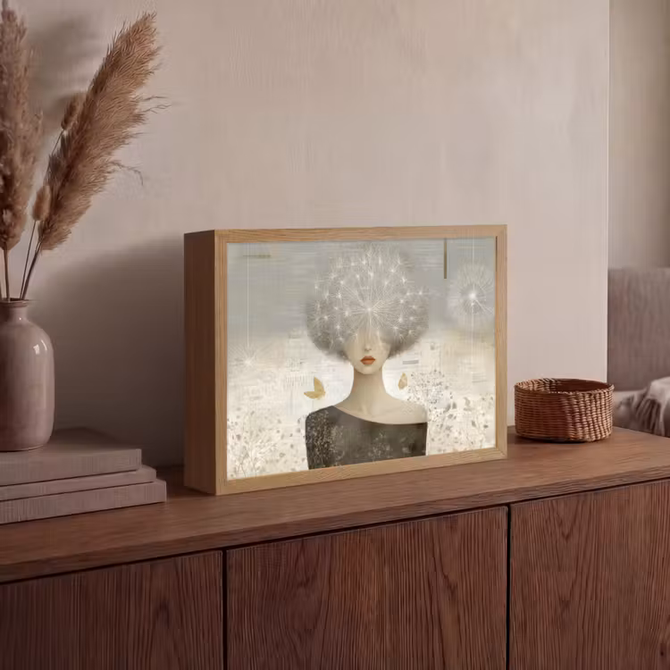 Lightbox - Wandlamp - Pluis - Vrouw - Beige — 4