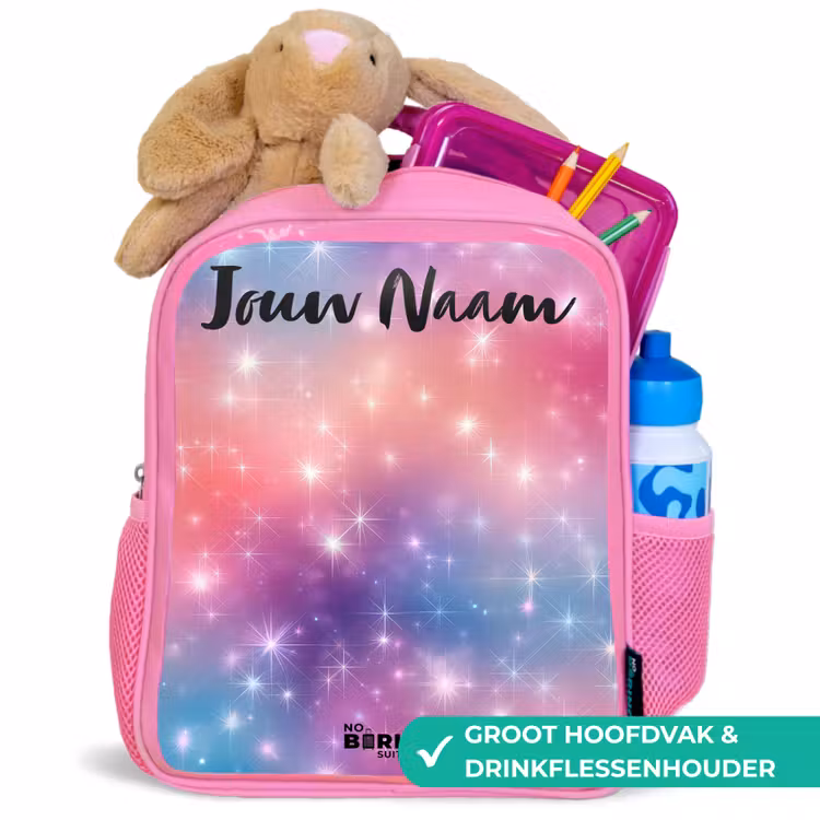 Kinderrugzak met naam - Roze - Sterren - Abstract - Kleuren β 2