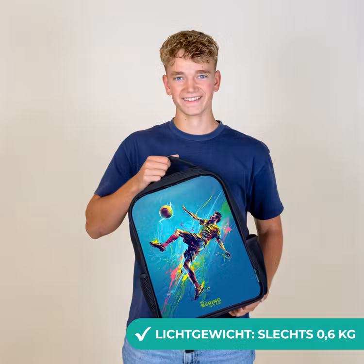 Kinderrugzak - Zwart - Neon - Voetbal - Schop - Kleurrijk — 2