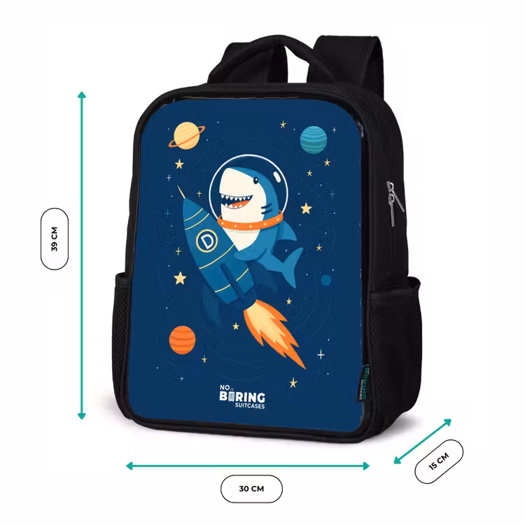 Kinderrugzak - Zwart - Dier - Ruimte - Planeet - Raket — 5