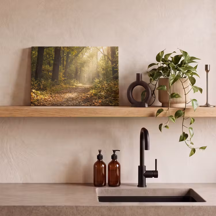 Canvas schilderij - Zonlicht - Bospad - Bomen — 3