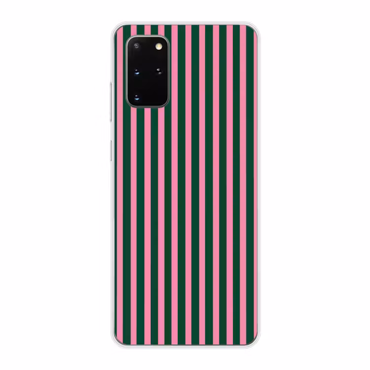 Telefoonhoesje - Verticale strepen - Groen - Roze — 1